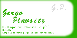 gergo plavsitz business card